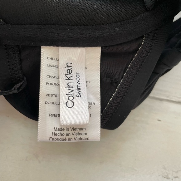 Calvin Klein Women's Pleated Convertible Underwire Bikini Top Swimsuit Black - Picture 10 of 11